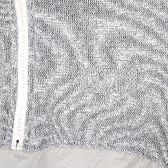Victoria Secret PINK Grey/Gray Half Zip Cropped Fleece Sweatshirt - Size M - GUC - Picture 4 of 11